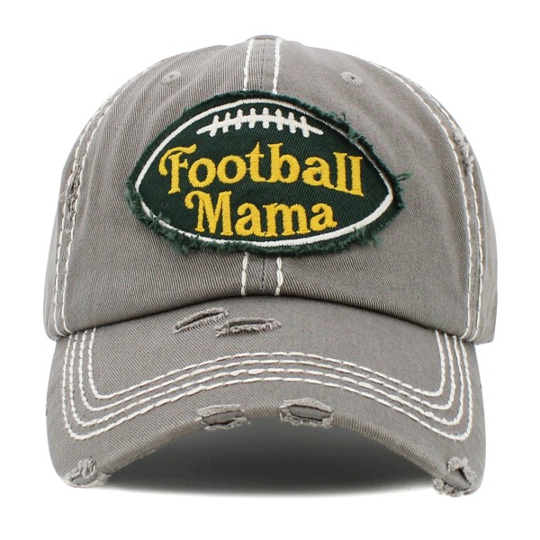 Wholesale vintage Distressed Football Mama Patch Baseball Cap One fits most Adju
