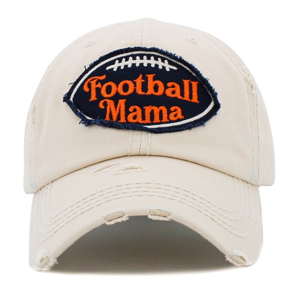 Wholesale vintage Distressed Football Mama Patch Baseball Cap One fits most Adju