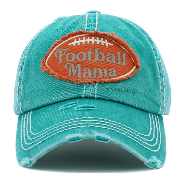 Vintage Distressed Football Mama Patch Baseball Cap.

- One size fits most
- Adjustable Velcro Closure
- 100% Cotton