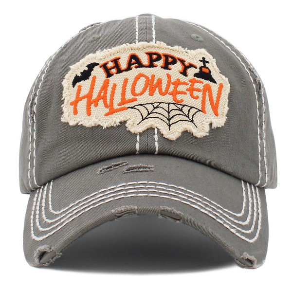 Wholesale vintage Distressed Happy Halloween Patch Baseball Cap One fits most Ad