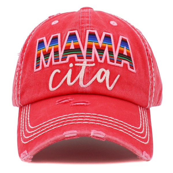 Vintage Distressed Embroidered "Mamacita" Baseball Cap.

- One size fits most
- Adjustable Velcro Closure
- 100% Cotton