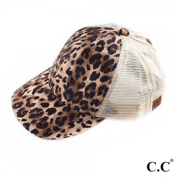 C.C BT-44
Faux Suede Leopard Print Baseball Cap

- One size fits most 
- Adjustable Velcro Closure
- 100% Polyester
