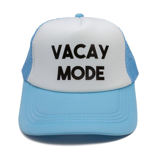 Vacay Mode Printed Trucker Style Baseball Cap

- One Size Fits Most
- Adjustable Snap Closure
- 100% Polyester