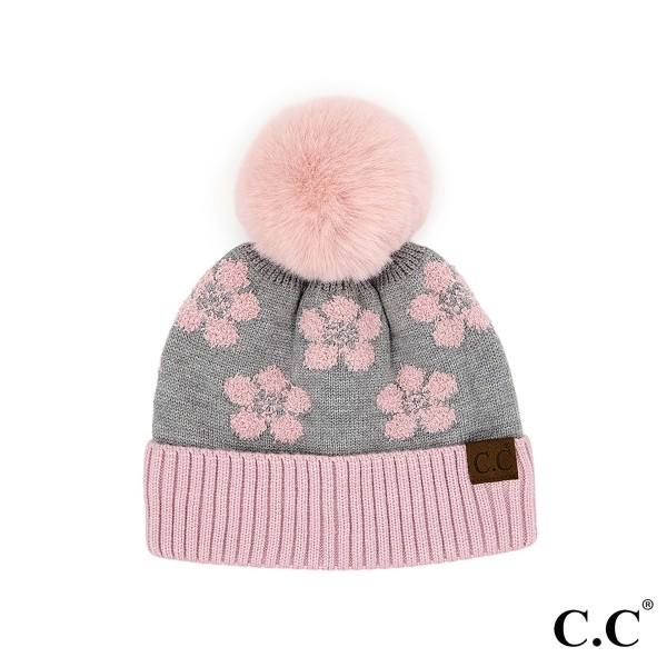 C.C HAT-4009
Daisy Pattern Plush Yarn Pom Beanie Hat

- One Size
- 52% Polyester / 36% Viscose / 12% Nylon