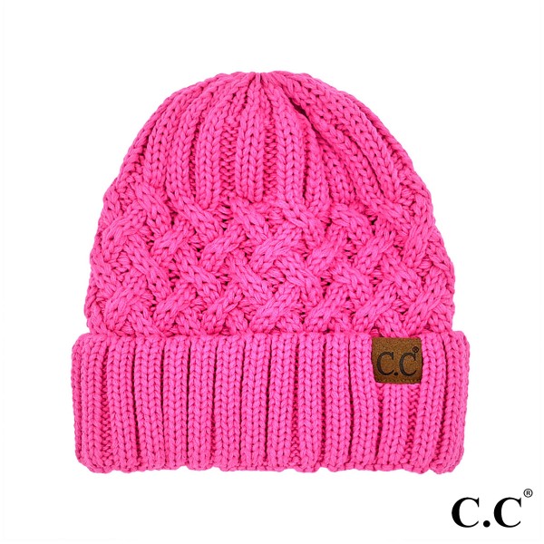 Wholesale c C YJ Lattice Pattern Beanie Hat One Fits Most Acrylic