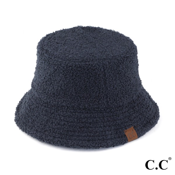 Wholesale c C BK Soft Faux Leather Bucket Hat Shearling Trims One Fits Most Reve