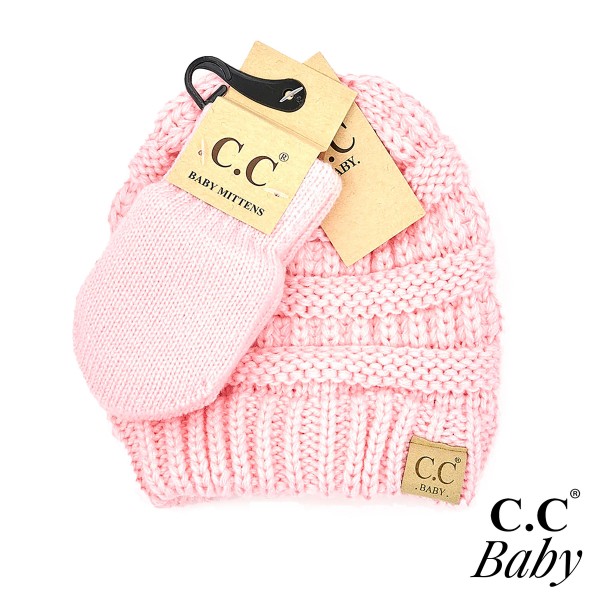 C.C BABY-SET-1
Solid Ribbed Baby Beanie Hat and Mitten Glove.

- Mittens Lined Inside
- Thumbless
- Fits Most Babies (0-9 Months)
- 100% Acrylic