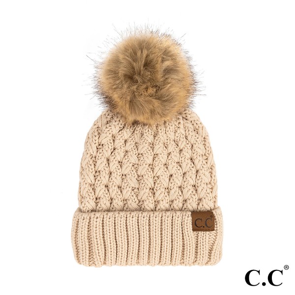 C.C YJ-826
Lattice Crossover Stitch Pattern Knit Pom Beanie

- One Size Fits Most
- 100% Acrylic
- Lined