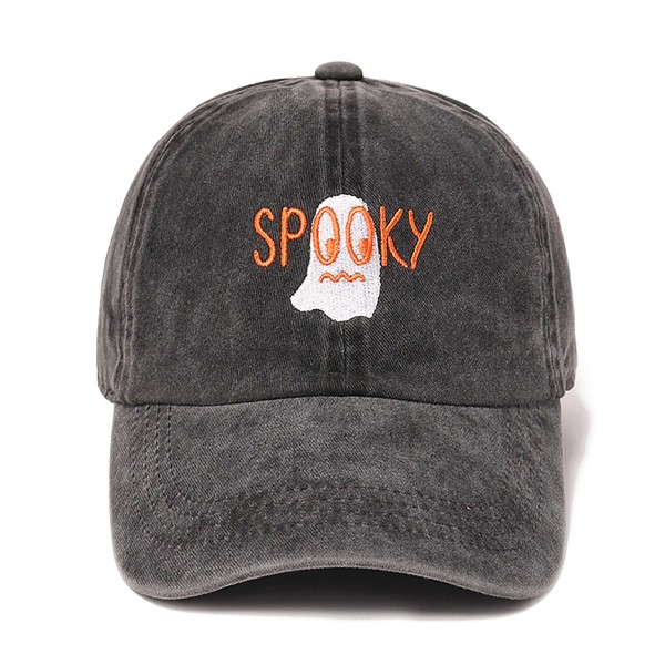 Wholesale spooky Ghost Embroidered Baseball Cap One Fits Most Buckle Adjustable