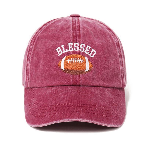 Wholesale blessed Football Baseball Cap One Fits Most Buckle Adjustable Cotton