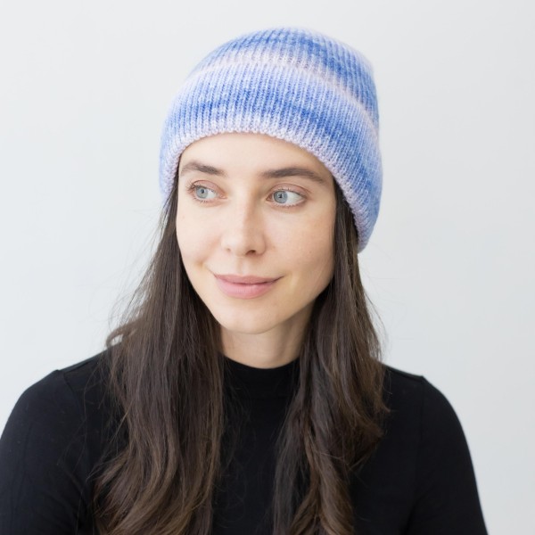 Wholesale ombre Fitted Knit Beanie One Acrylic
