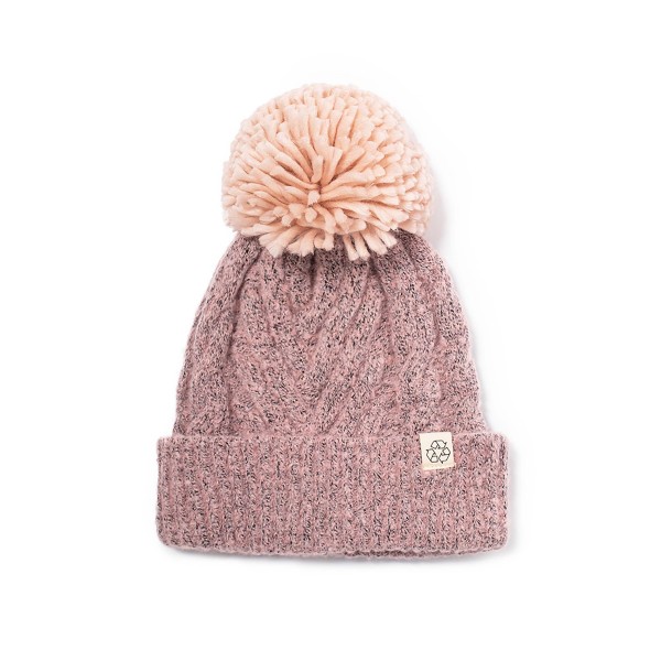 Wholesale knit Beanie Made Recycled Plastic Bottles Pom One Fits Most Recycled P