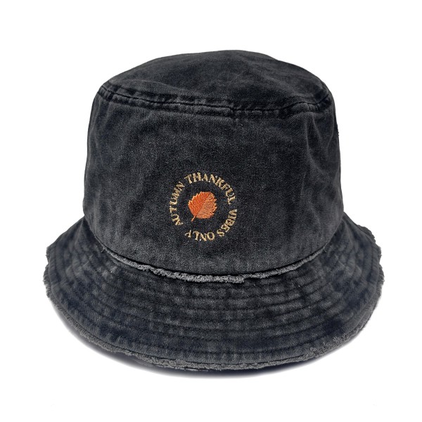 Pumpkin Spice Latte Embroidered Bucket Hat With Frayed Edges

- One Size
- 100% Cotton