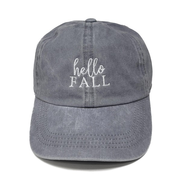 Wholesale hello Fall Embroidered Baseball Cap One Fits Most Buckle Adjustable Co