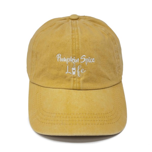 Wholesale pumpkin Spice Life Embroidered Baseball Cap One Fits Most Buckle Adjus