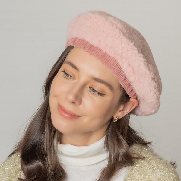 Do Everything In Love Sherpa Beret - One Size Fits Most - Lined Beret - 100% Polyester view 5