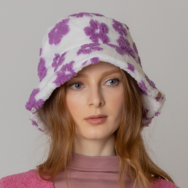 Flower Bucket Hat   

- One Size Fits Most (Internal Adjustable Drawstring) 
- 100% Polyester 