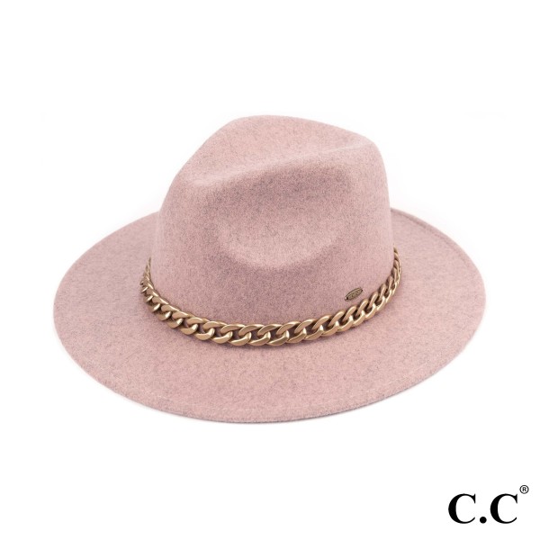 Wholesale c C WF Vegan Felt Panama Brim Hat Lightweight Chain One Fits Most Adju