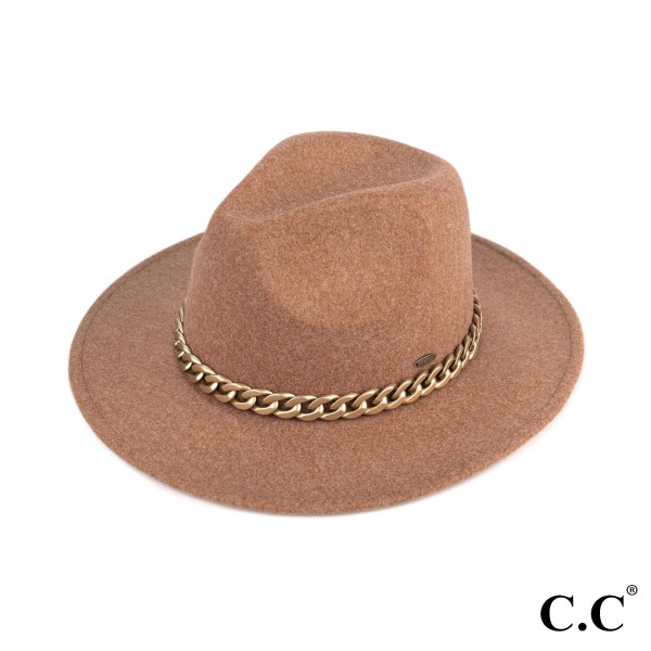 Wholesale c C WF Vegan Felt Panama Brim Hat Lightweight Chain One Fits Most Adju