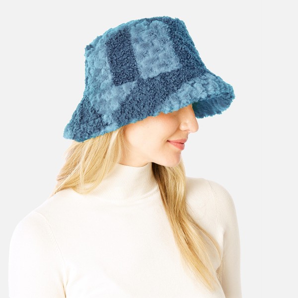 Fuzzy Faux Fur Striped Bucket Hat

- One Size Fits Most
- Adjustable Drawstring Inside Hat
- 100% Polyester