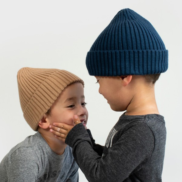 Kids Knit Beanie - 52% Viscose/ 29% Polyester/ 19% Nylon - S/M Fits 3-5 view 5