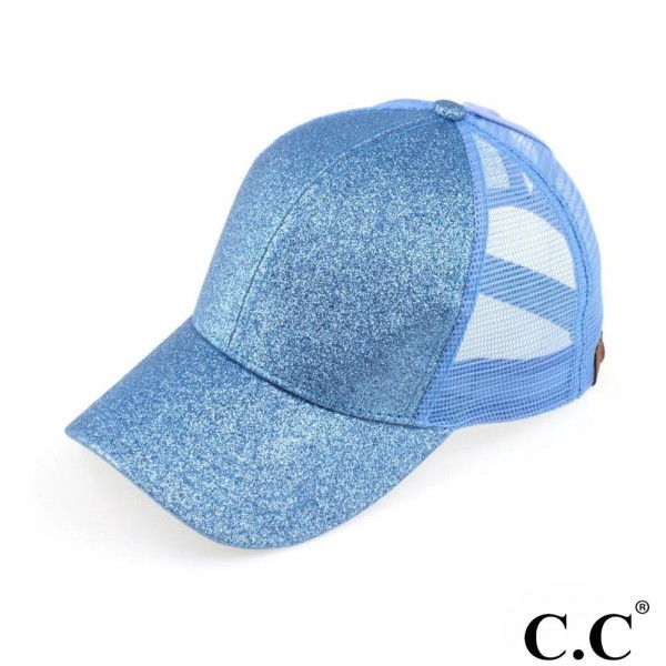 Wholesale cC Pony Cap BT C C glitter ponytail baseball cap mesh back Adjustable