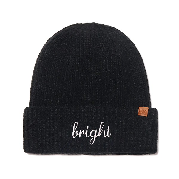 Knit Beanie Featuring Embroidered "Bright"

- One Size Fits Most
- 60% Acrylic, 35% Nylon, 5% Elastic 
