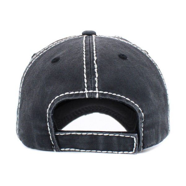 Vintage Distressed "Rodeo Mama" Embroidered Patch Baseball Cap - One Size Fits Most - Adjustable Velcro Closure - 100% Cotton view 5