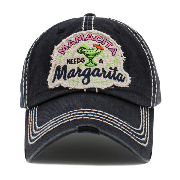 Wholesale vintage Distressed Baseball Cap Mamacita Needs Margarita Embroidered D