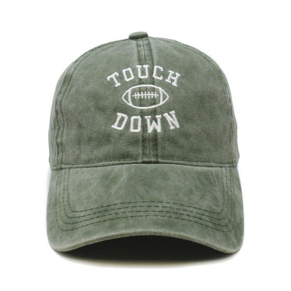 Touch Down Embroidered Baseball Cap 

- One Size Fits Most 
- Adjustable (Buckle) 
- 100% Cotton 