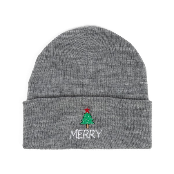 Wholesale merry Christmas Tree Knit Cuffed Beanie One Fits Most Acrylic