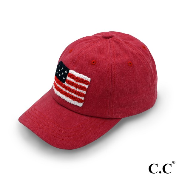 Wholesale c C Baseball Cap BAB American Flag Chenille Patch Baseball Cap One Fit