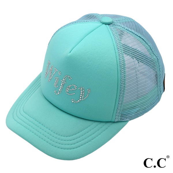 C.C Trucker Hat TCB-03
Rhinestone Wifey Trucker Cap

- One Size Fits Most 
- Adjustable Snap Button Closure
- 100% Polyester 