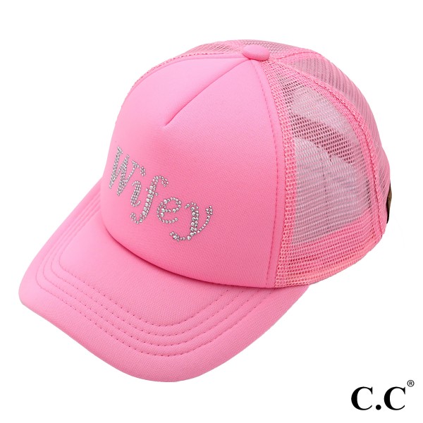 Wholesale c C Trucker Hat TCB Rhinestone Wifey Trucker Cap One Fits Most Adjusta