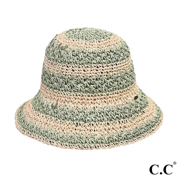 C.C ST-4245
Paper Straw Hand Crochet Clothe Bucket Hat in Two Tone Stripes

- One Size Fits Most
- 100% Paper Straw