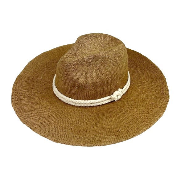 Wholesale woven Paper Sun Hat Two Strand Braided Band Paper One Fits Most Intern