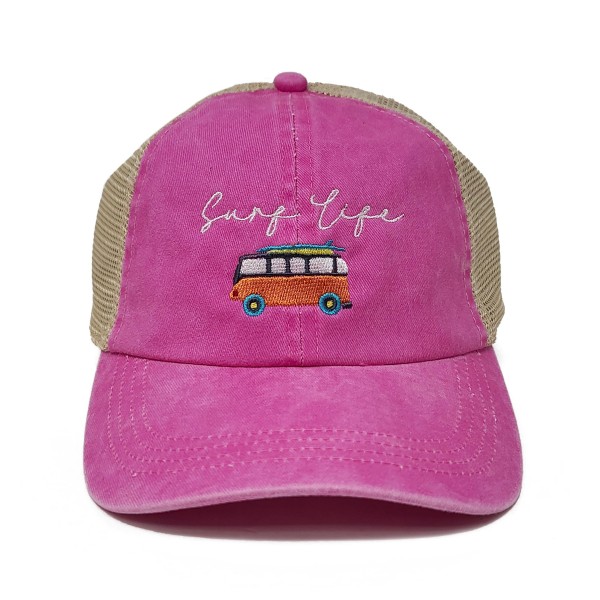 Embroidered Surf Life Hippie Van Baseball Cap With Mesh Net Back

- One Size Fits Most
- Adjustable Snap Back
- 65% Cotton / 35% Polyester