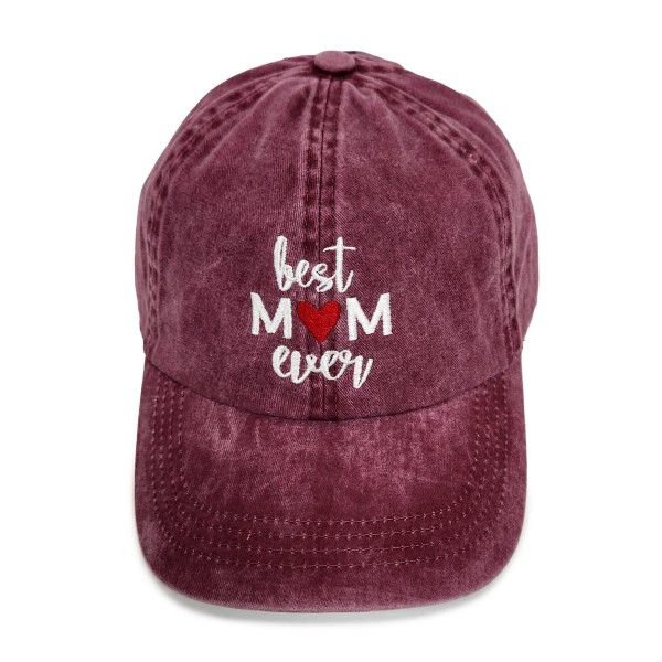 Wholesale best Mom Ever Embroidered Baseball Cap One Fits Most Slide Buckle Adj