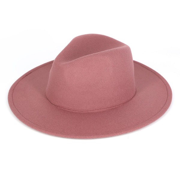 Wholesale felt Brim Fedora Hat No Hat Band One Fits Most Adjustable Drawstring B