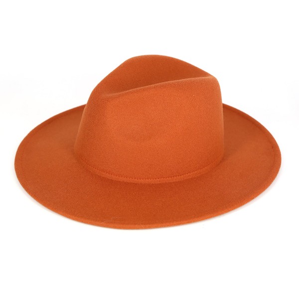 Wholesale felt Brim Fedora Hat No Hat Band One Fits Most Adjustable Drawstring B
