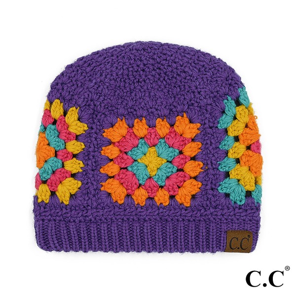 C.C Hat-7393
Multi Color Hand Crochet Beanie 

- One Size Fits Most
- Hand Crochet 
- 100% Acrylic 