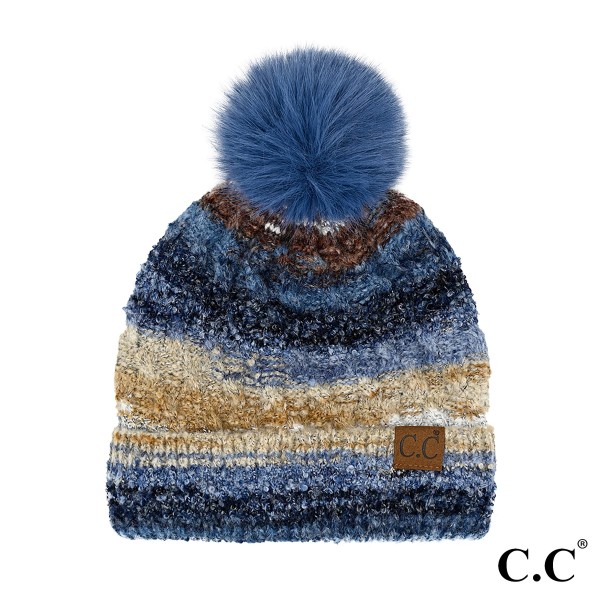 Wholesale c C HTC Multi Color Space Dye Pom Beanie One Lined Beanie Hat Body Acr