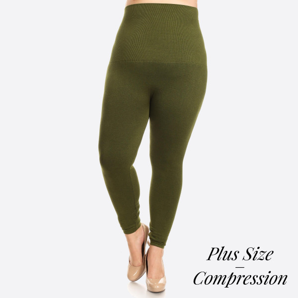 Wholesale women s Plus Waisted Cotton Compression Leggings o Long skinny leg o D