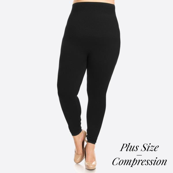 Women's Plus Size High Waisted Cotton Compression Leggings.

• Long, skinny leg design
• Does not ball or pill
• Comfortable and easy pull-on style
• Very Stretchy
• Tummy Control
• Hight Waist
• 8" Waist Band

- One size fits most plus 16-22
- 50% Cotton, 45% polyester, 5% spandex