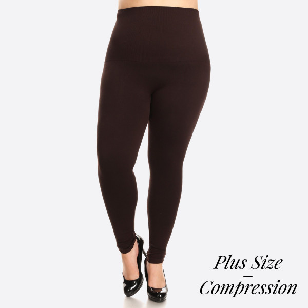 Wholesale women s Plus Waisted Cotton Compression Leggings o Long skinny leg o D