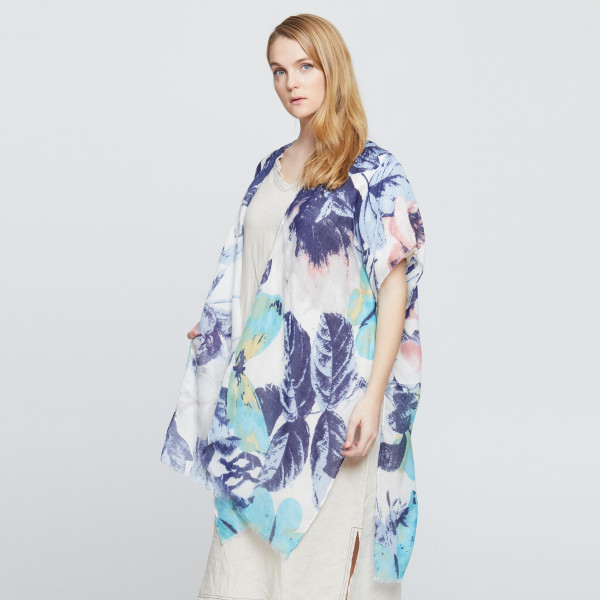 Wholesale butterfly garden print kimono polyester