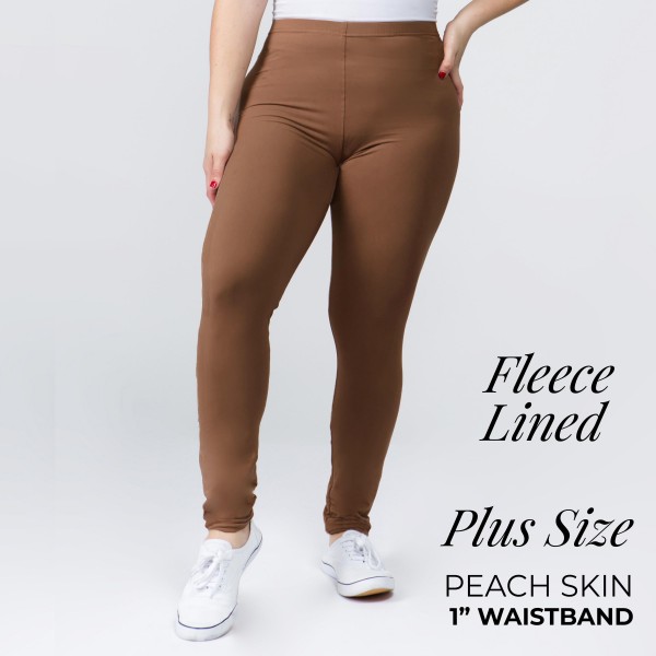 Solid color peach skin fleeced lined plus size One