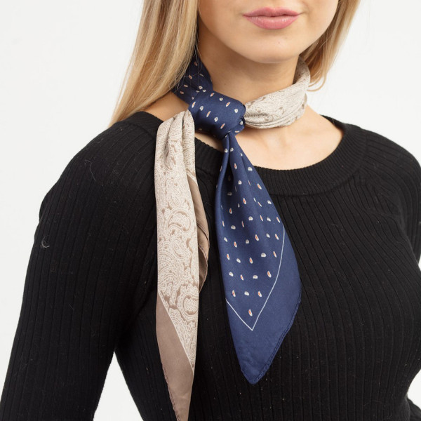 Wholesale half paisley half polka dotted bandana scarf Polyester