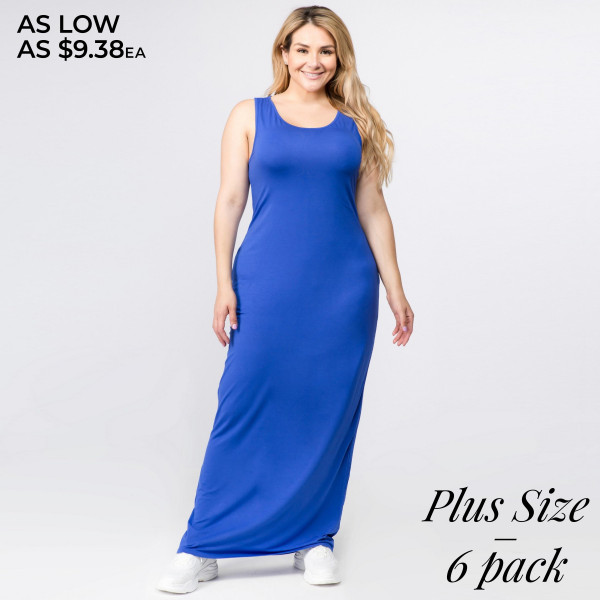 Solid color PLUS size full-length sleeveless maxi dress. App... (7303102) Solid color PLUS size full-length sleeveless maxi dress. App... (7303102)