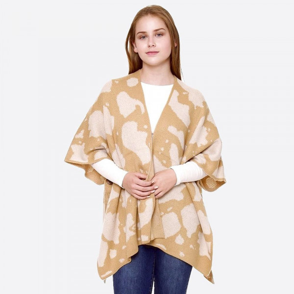 Wholesale cow Print Knit Winter Kimono One fits most L Acrylic